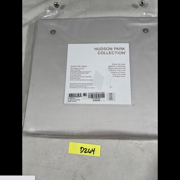 NIB [‎ Queen ] 600TC Cotton Flat Sheet for Hudson Park in Silver - Picture 3 of 11